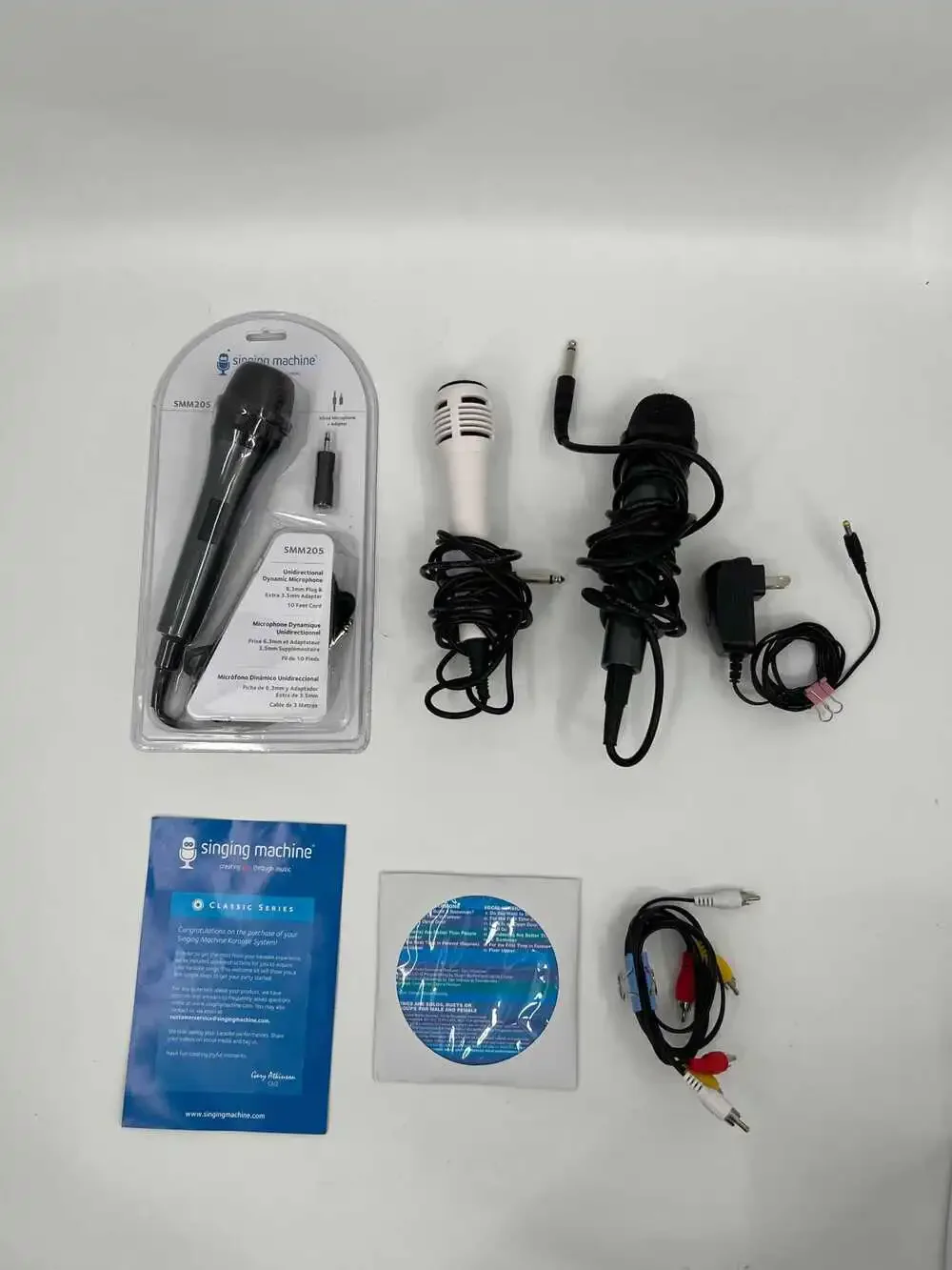 Singing Machine White Karaoke Kit | Kids OS Size Includes Microphones